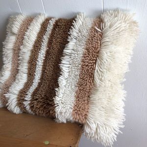 Vintage bohemian fringe pillow